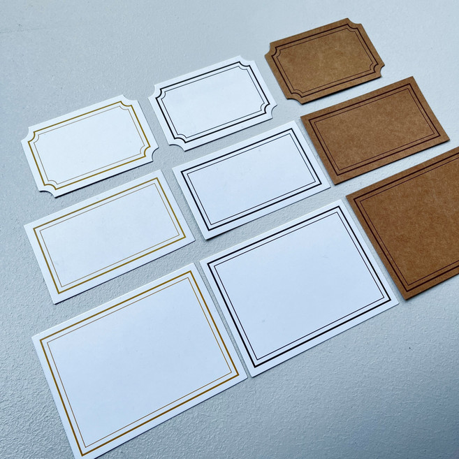 애드라벨 100장단위 메모지 POP쇼케이스 크래프트 가격표 종이 쇼카드 네임택 이름표, 7.골드사각(대)(95X70)