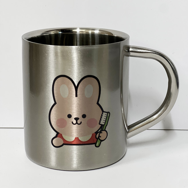 올스텐 손잡이 양치컵 신학기준비물 스텐 물컵 어린이양치컵, 1개, 디자인7번