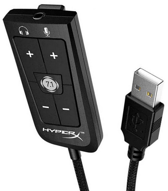 HyperX 電競DSP USB外接音效卡 HXS-HSDG1 3.5mm耳麥 TRRS降噪 7.1環繞立體聲卡, 1個