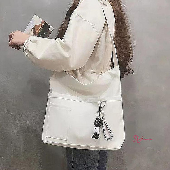 에코백 여자 숄더 학생 캔버스 리사이클링 가방 여성 지퍼 가벼운 여름 천가방 사각 청소년 룩앳걸cxd736