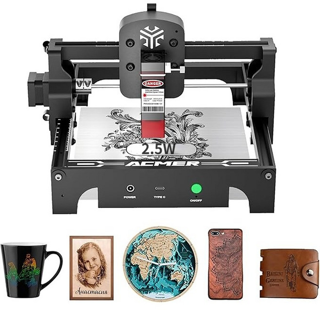 ACMER S1 2.5W 레이저 각인기 레이저조각기 레이저절단기 전동조각기, 1개