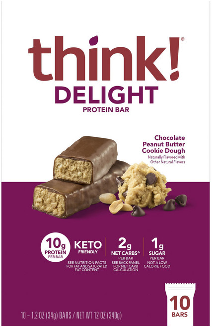 띵크 딜라이트 프로틴 바 초콜릿 피넛 버터 쿠키 도우 10개입, 340g, 1개