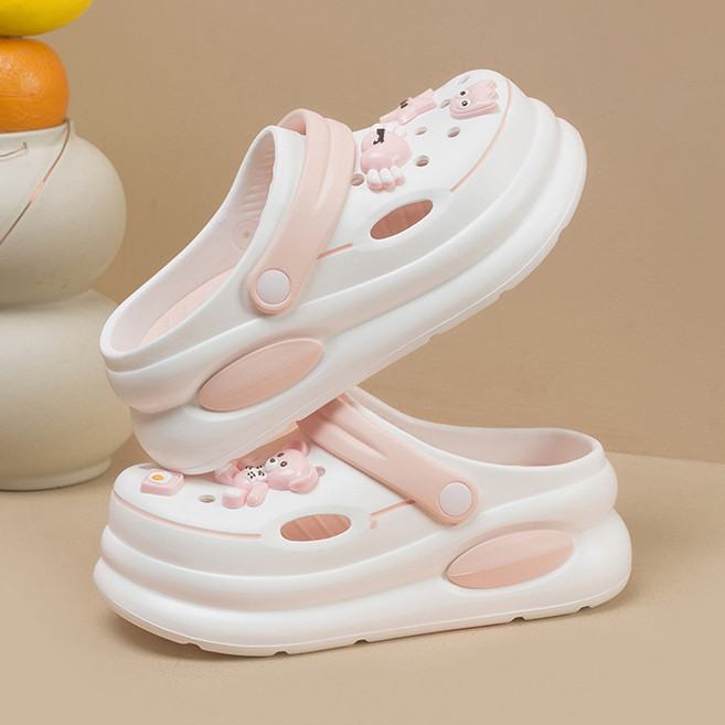 곰돌이샵 가볍고 푹신한 6cm 이중쿠션 바운스 EVA 클로그 샌들 슬리퍼