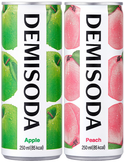 데미소다 애플 250ml 10캔+복숭아 250ml 10캔 총20캔, 20개