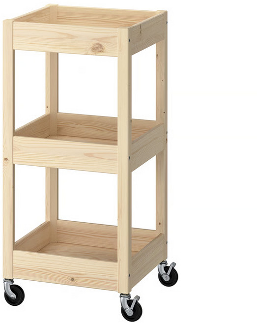 이케아 로스훌트 카트 원목 트롤리 소나무 38x38x82cm, 1개