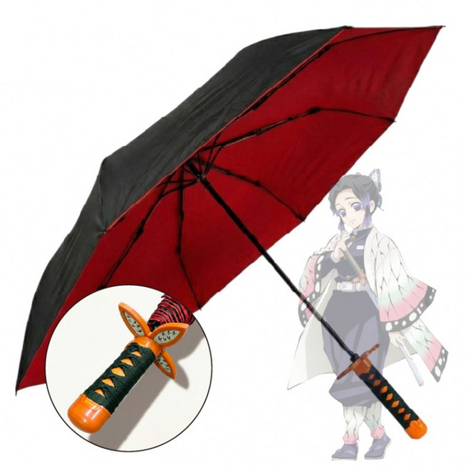 귀멸의칼날 접이식 우산 일륜도 휴대용 양우산 귀살대