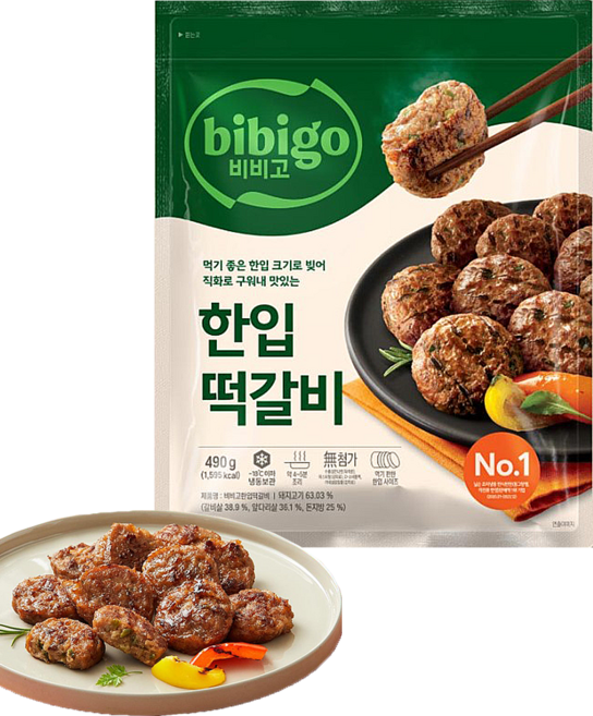 (냉동)비비고 한입떡갈비(냉동 490g, 1개