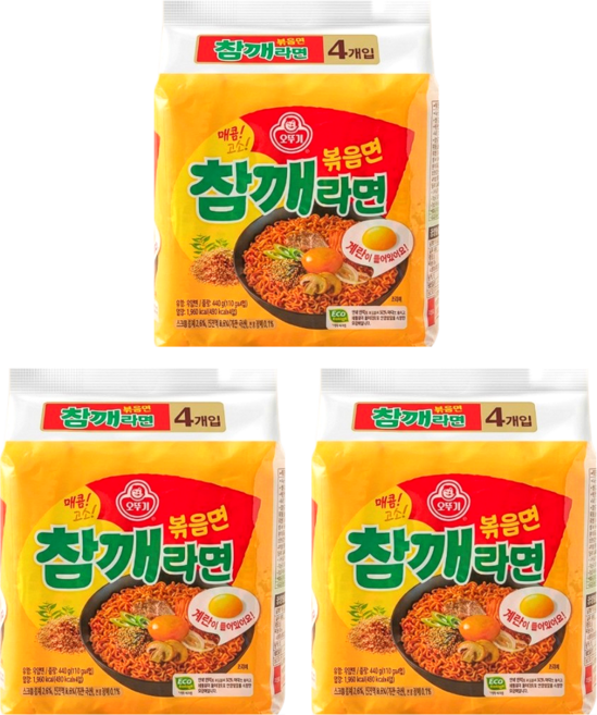 오뚜기 참깨라면 볶음면 봉지 110g, 12개