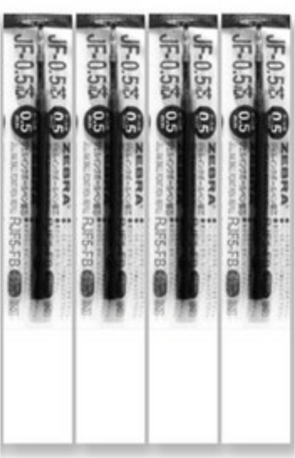 제브라 젤잉크 JF 리필심 0.5mm, 흑색, 4개