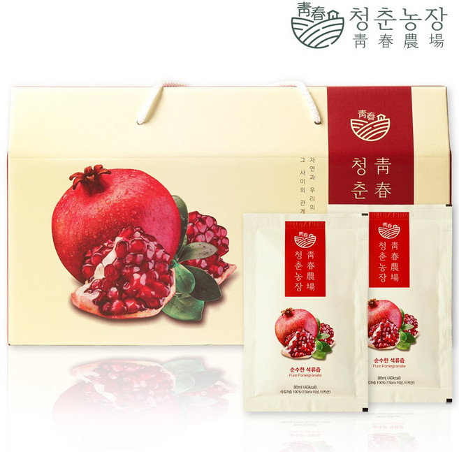 청춘농장 100% 석류즙 1박스 30포, 2.4L, 1개