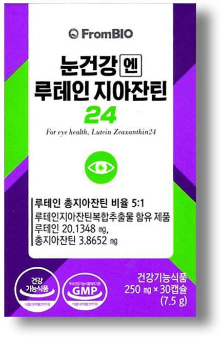 프롬바이오 눈건강엔 루테인 지아잔틴24 7.5g, 30정, 1개 - 쿠팡