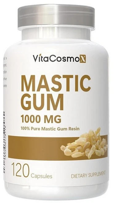 VitaCosmoX 매스틱 검 캡슐 1000mg 120캡슐 채식주의자 GMO 프리 및 글루텐 프리, 1개, 120 - 쿠팡