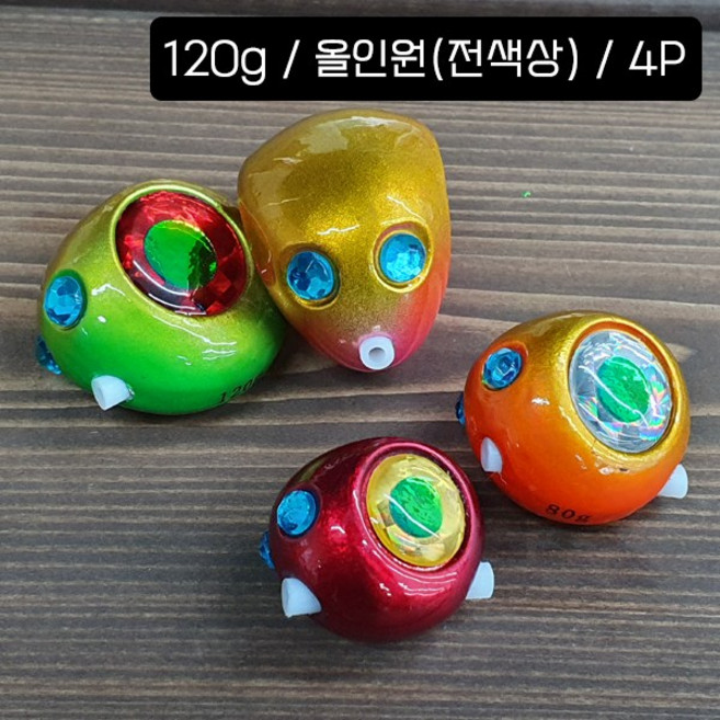 히트페이스 유동식 타이라바헤드 혼합, 4개, 120g, 올인원 (4색상)