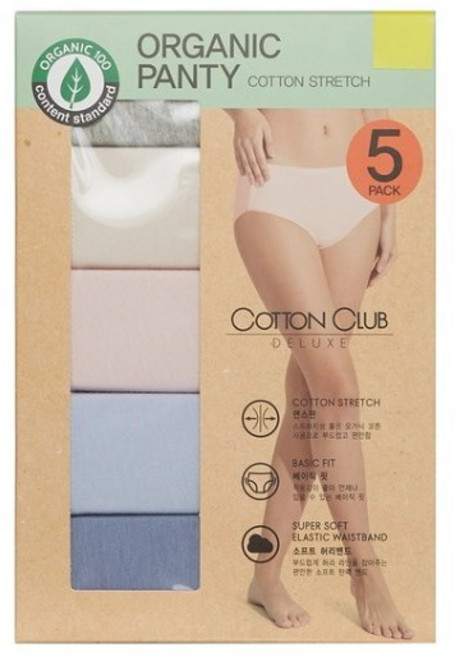 코튼클럽 여성오가닉팬티5매