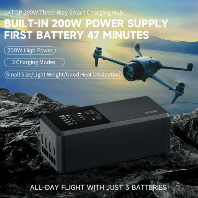 DJI 매빅 4 프로 드론 비행 배터리용 200W 고속 충전 허브 버틀러 3방향 스마트 EUNA 플러그, 02 EU  PLUG