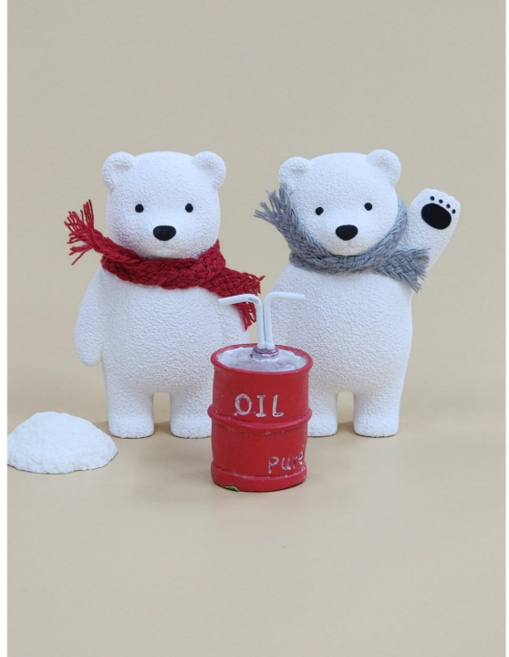 헬로 미니 북극곰 차량용 석고방향제 선물 답례품, 미니 북극곰(레드+그레이), 코코 마드모아젤