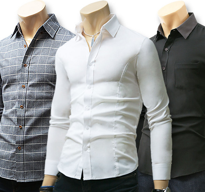 긴팔 남자 남방 모음 남성 솔리드 체크 반팔 긴팔 봄 여름 가을 셔츠 모음