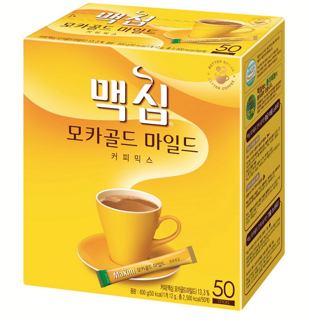 맥심 모카골드 마일드 커피믹스600g(50스틱) x 1개 대용량 탕비실 사무실간식, 600g, 1개입, 50개