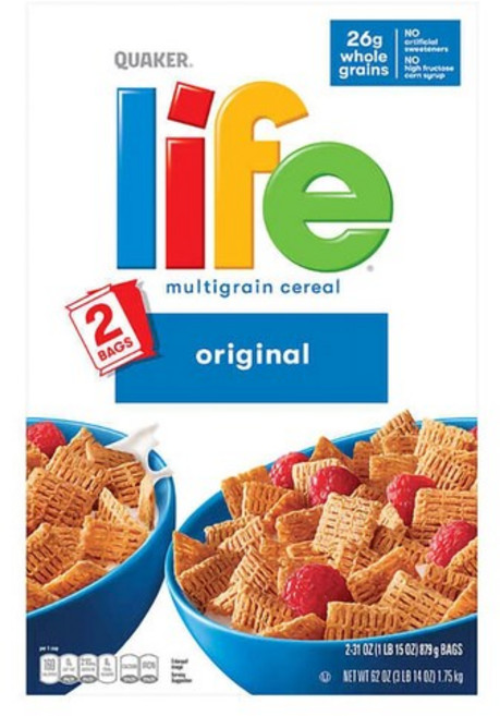 Quaker 퀘이커 라이프 멀티크레인 시리얼 오리지날 869g x 2팩 Life Multigrain