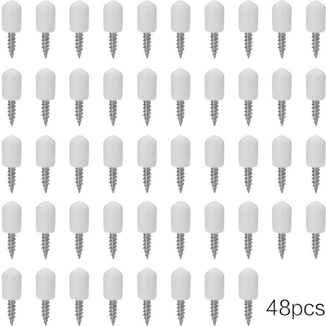선반 지지대 페그 헤비 듀티 금속 캐비닛 핀 옷장 오거나이저 블랙 화이트 클리어 커버 24 개 48, White Cover- 48pcs, NA