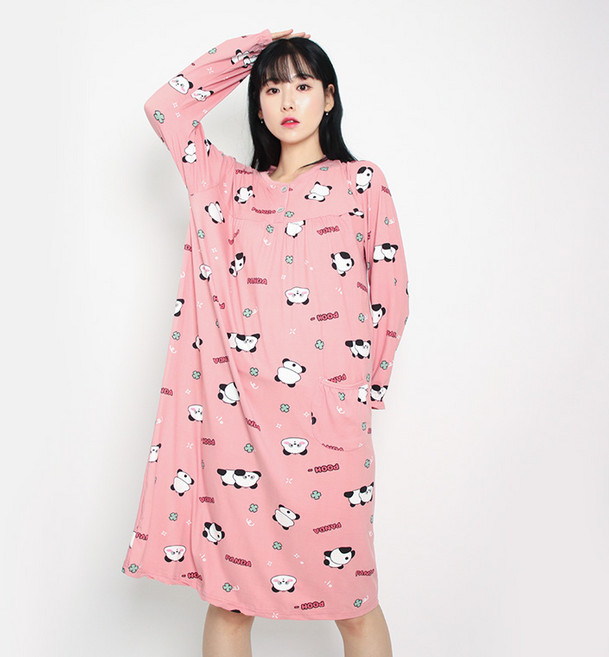 폭스 기모 캐릭터 시보리 원피스 잠옷 E4 여성용