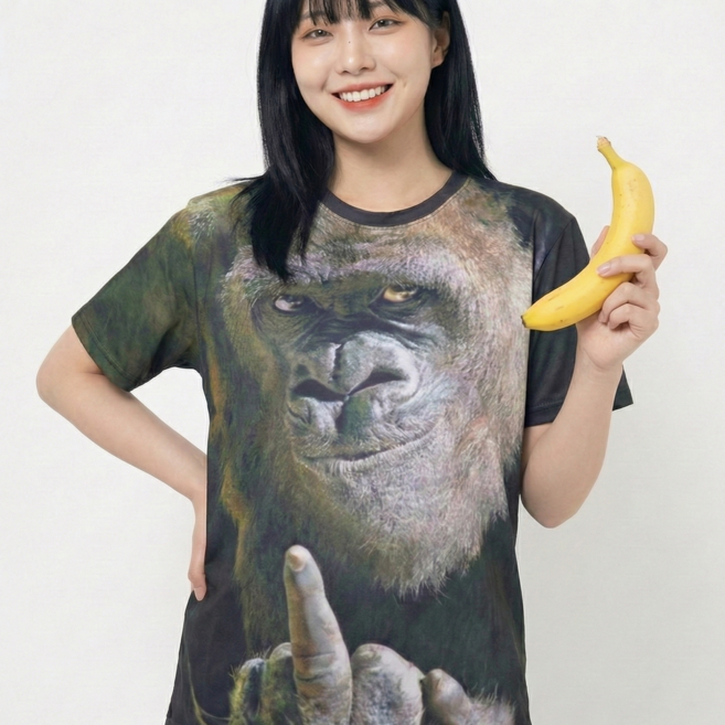 고릴라 티셔츠 웃긴 동물 반팔티