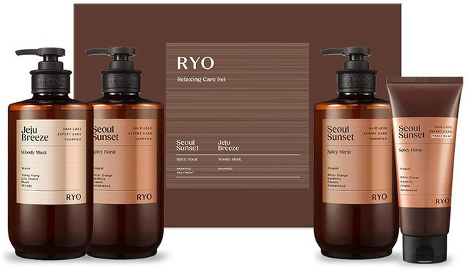 려 릴렉싱 케어 세트 / 서울석양 제주산들바람 샴푸 선물세트, 4세트(1Box)