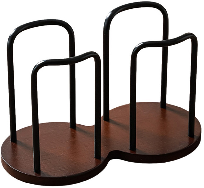 케이스 더블 우드 종이컵 거치대 홀더, 1개, 블랙