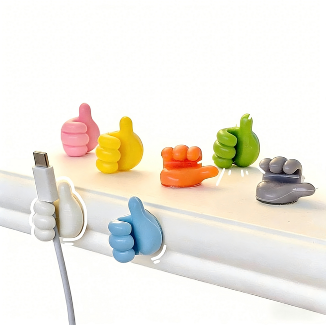 포터블 미니 후크 20개입 데이터 케이블 정리기 접착식, 20개, 랜덤색상