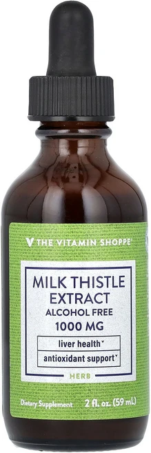 The Vitamin Shoppe Milk Thistle Extract Alcohol Free 1 000 mg 2 fl oz 59 ml, The Vitamin Shoppe, Milk Thist, 1개, 59ml - 쿠팡