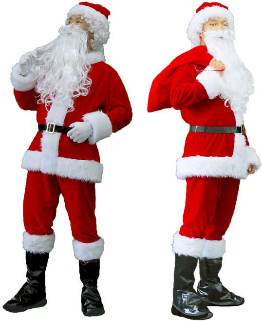 [티케이샵] 크리스마스 산타클로스 분장 변장 코스튬, XL, 1세트