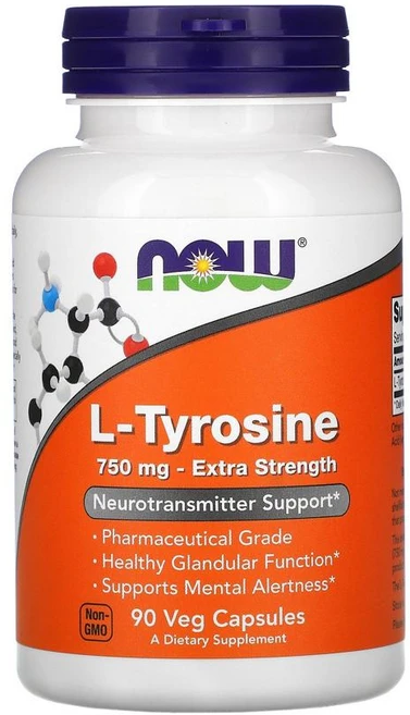 NOW Foods 나우푸드 L티로신 750mg 90정 엘티로신 엘타이로신 L타이로신 베지캡슐, 1팩 - 쿠팡