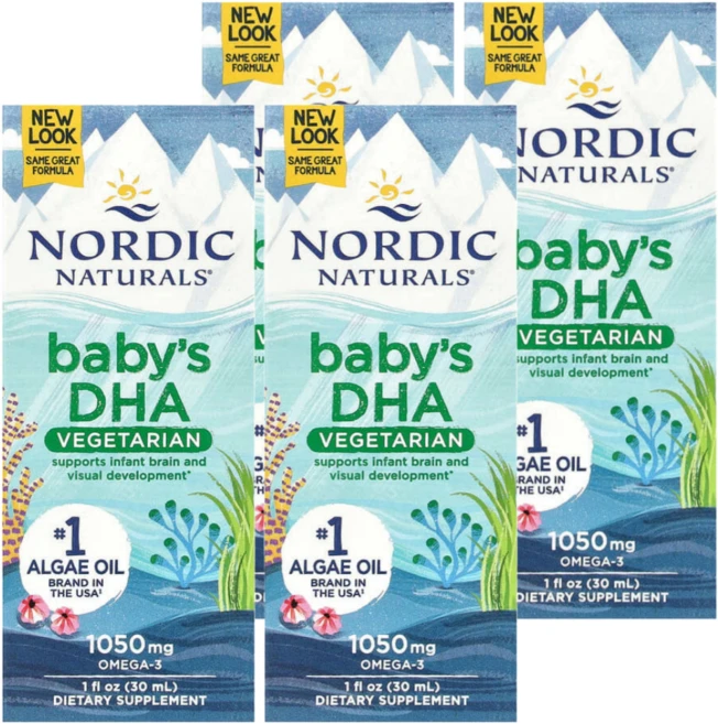 노르딕 내추럴스 베이비 DHA 베지테리언 1050 mg, 30ml, 4개 - 쿠팡