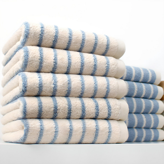 소프트터치 선염 모던 스트라이프 호텔 수건 200g 40수 코마사, 모던-베이비블루, 10개