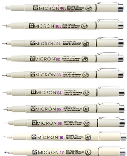 사쿠라 피그마 마이크론 펜 필기도구 문구 사무용품, 08 블랙