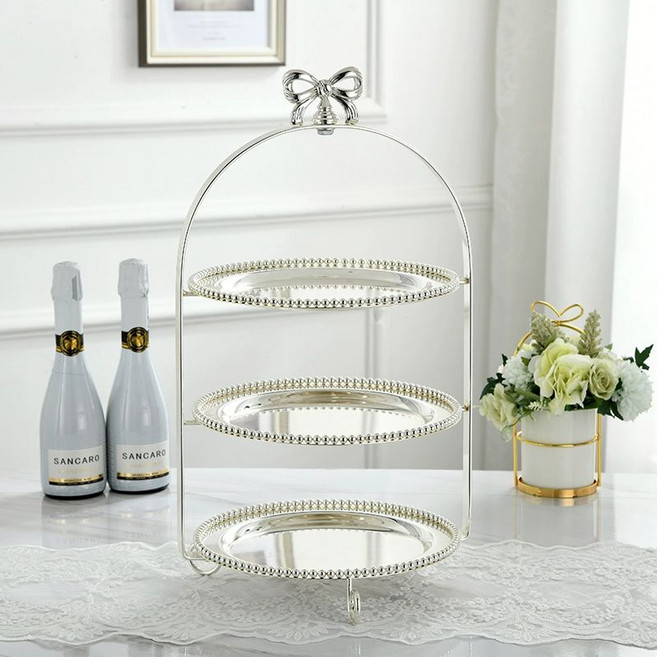 디저트트레이 애프터눈티세트 고급 에프터눈티 케이크스탠드, 트레이 3개 포함 3단, 기본 구성품, 1개