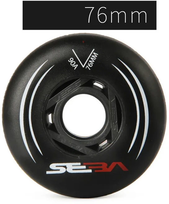 4개/ 84A 85A 스트리트 인베이더 슬라럼 FSK 인라인 스케이트 바퀴 SEBA HV 노란색 녹색 파란색 빨간색 검, 02 4 76mm Black 90A