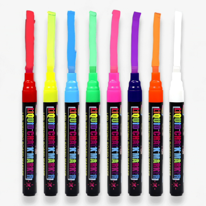 Glapy 지워지는 블랙보드마카 사각닙 8색, 1세트, 혼합색상