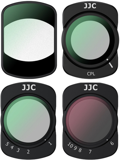 又敗家@JJC 磁吸鐵式DJI大疆Osmo Pocket 3電影感濾鏡套組(4入:含可調式VND減光鏡&黑柔1/4濾鏡.CPL偏光鏡;附防潮收納盒), 1個