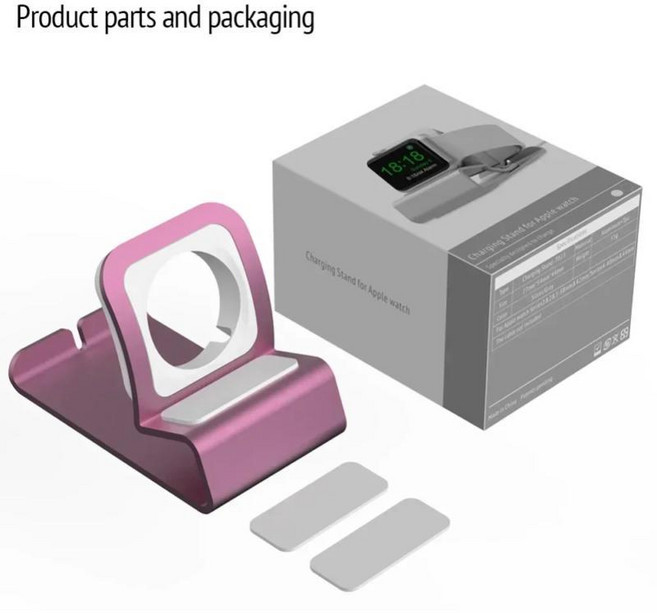 실리콘 브래킷 알루미늄 거치대 워치 도크 스테이션용 스탠드 아이워치 울트라, 1개, 12. 0390-pink