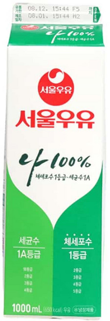 국산원유 100% 흰우유 냉장 1L 1000mL nod*7477UI