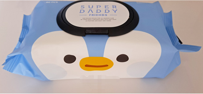 슈퍼대디 프랜즈 펭귄 유아물티슈 캡형, 55g, 80매, 20개