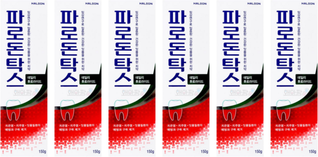 파로돈탁스 데일리 후로라이드 치약, 150g, 6개