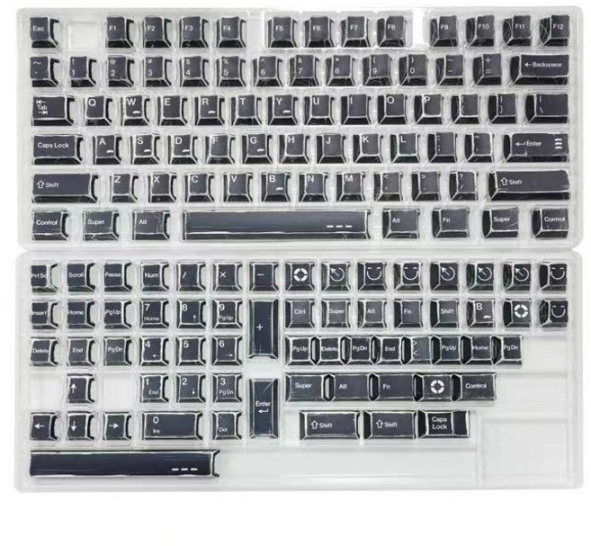 百物集 高達主題 PBT 熱昇華鍵帽 136鍵大全套, 漫畫黑色-136鍵 -盒裝