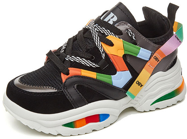 올나인 알록달록 스트랩 패션 운동화