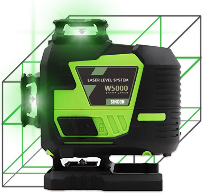 신콘공식대리점 W5000 II 10배밝기 4D 그린 레이저 레벨기 수평계 수평기 레이져 측정기 P5000 II 동일, 1개