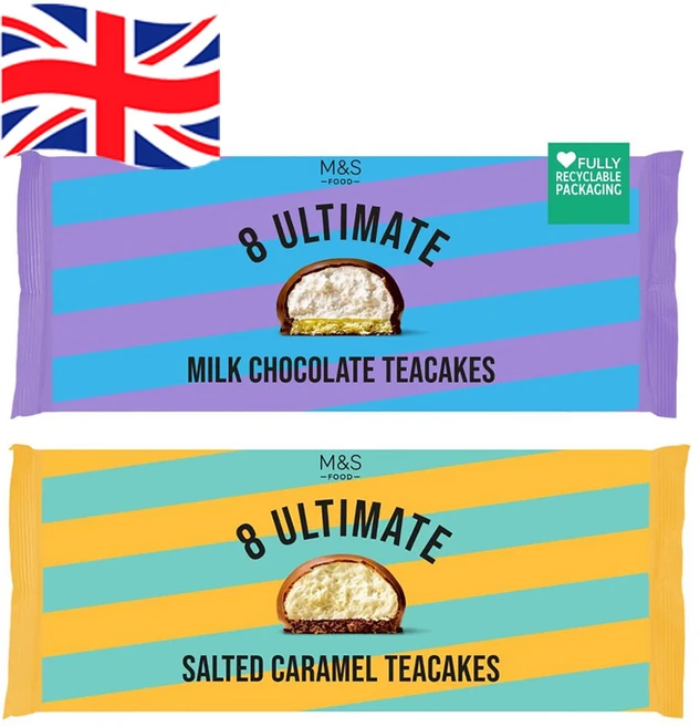 8개입 2종 세트 M&S 얼티멧 밀크 솔티드 카라멜 M&S 8 Ultimate Teacakes - 쿠팡