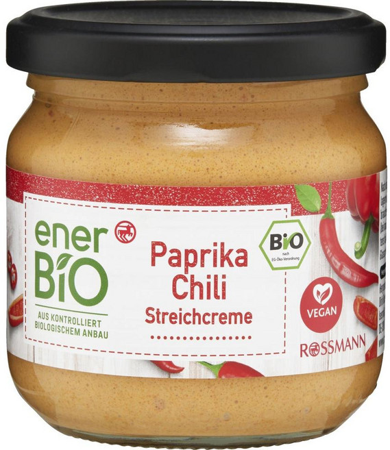 독일 에너바이오 Ener BIO Paprika Chili spread 파프리카 칠리 스프레드 크림, 2개, 180g
