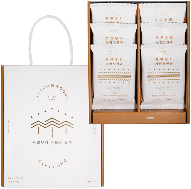 자연우리 가평잣 한과 선물세트 6개입, 168g, 1개