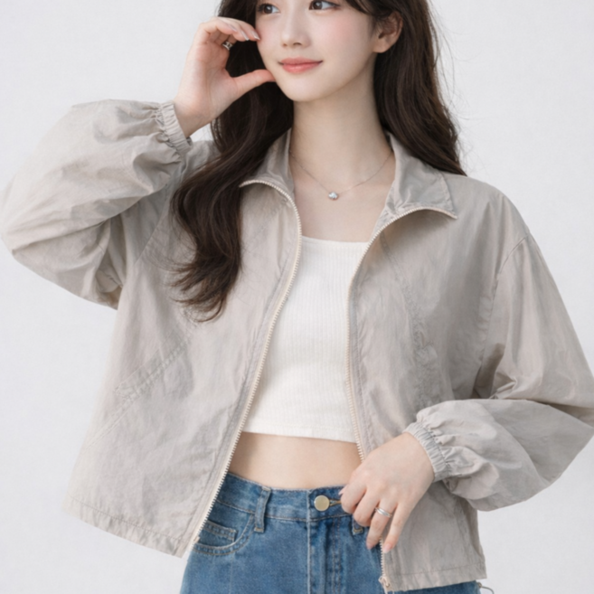 맹이들맘 초경량 세미크롭 바람막이